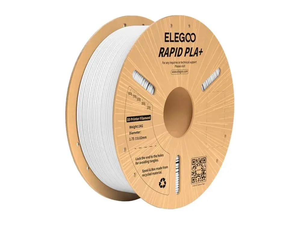 Elegoo Rapid PLA+ filament hvid 1,75 mm til 3D-printer